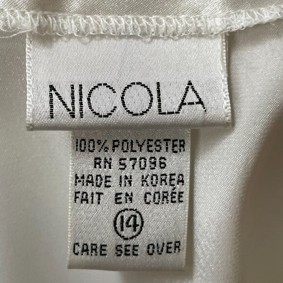 Vintage Blouse Lace Collar Victorian Cream White Long Sleeve Button-Up Coquette - Picture 3 of 13